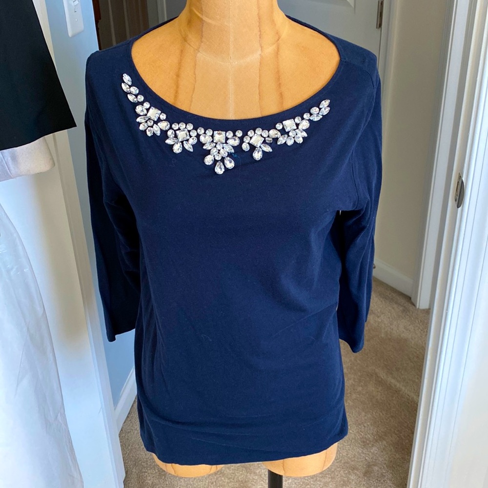 Jcp cotton rhinestone top